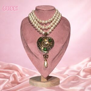 💖SOLD💖 Gucci Marmont Heart Pearl Necklace